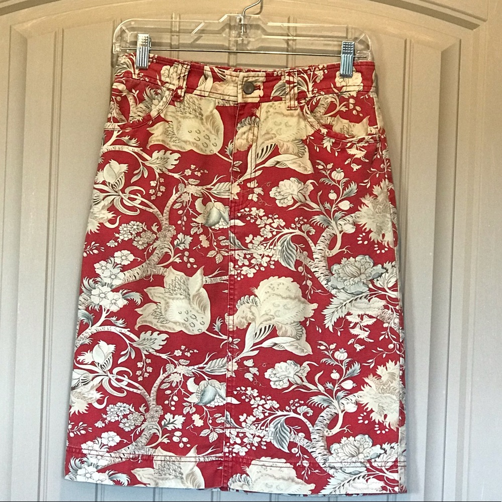 Pendleton printed denim skirt